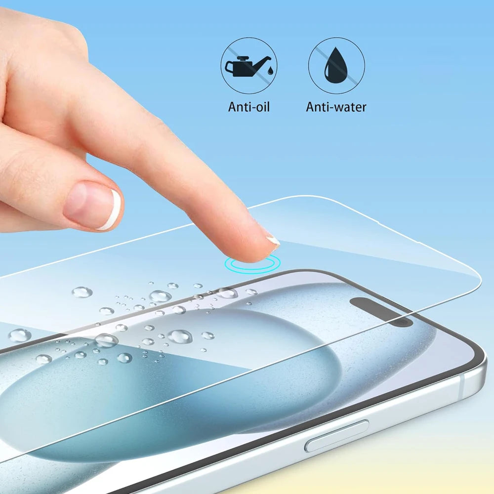 Clear Glass Film For iPhone 15 16 17 Pro Max Screen Protector For iPhone 11 12 13 14 15 Pro Tempered Glass iPhone13 Mini 16 Plus
